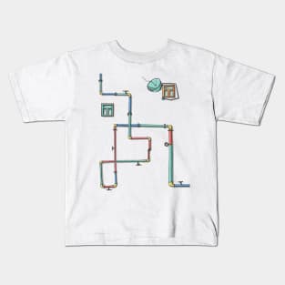 Windows and Colorful Pipes B Kids T-Shirt